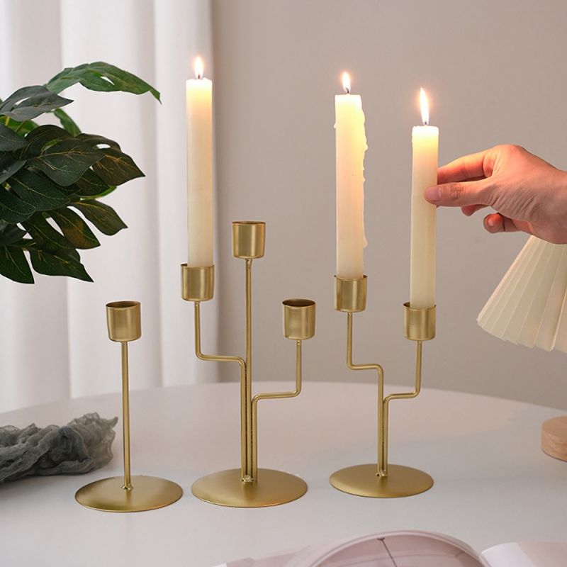 Special Candlestick Candlelight dinner decoration, home romantic dining table special candle holder, ornament CRRSHOP living room iron decoration candle holder