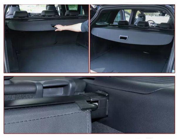 Rear Trunk Security Shield Shade 120CM Wide Retractable Cadillac Cargo Cover Internal Parcel Shelf Auto Part