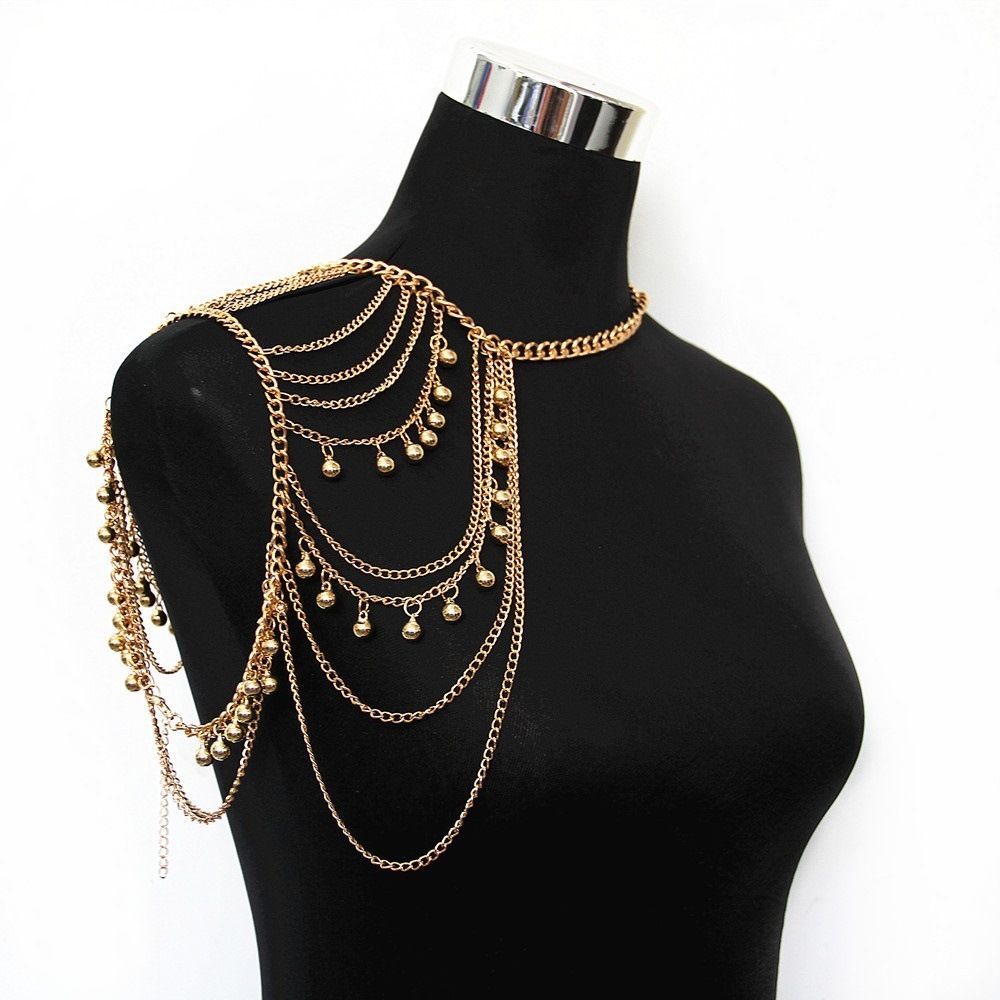 STL0009 Women's Fashion Multi-Layered Tassel Body Chain Pendant Alloy Body Chain