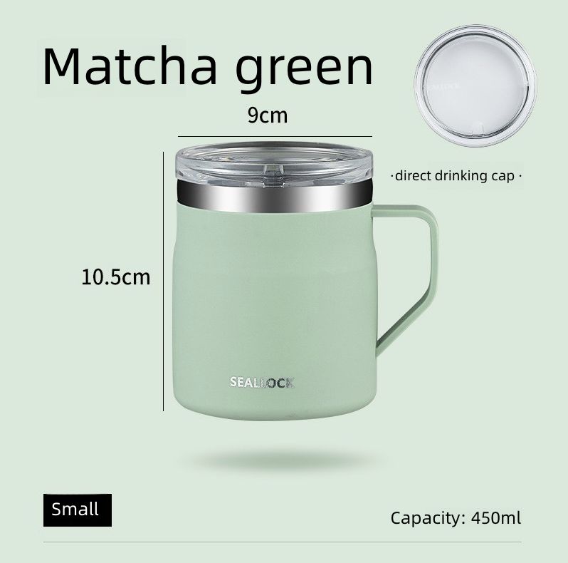 Ins Style Stainless Steel Coffee Cup Portable Insulated Water Cup Stainless Steel Cup Sealed with Lid Mark Cup Kitchen Dining Dinnerware Coffee Cups Mugs