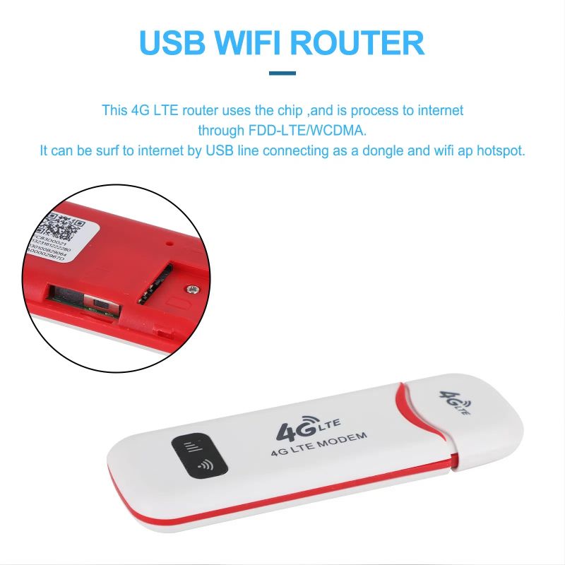 4G LTE Wireless USB MIFI/UFI Dongle Mobile Broadband 150Mbps Modem Stick 4G Sim Card Wireless Router Home Office Wireless WiFi Adapter