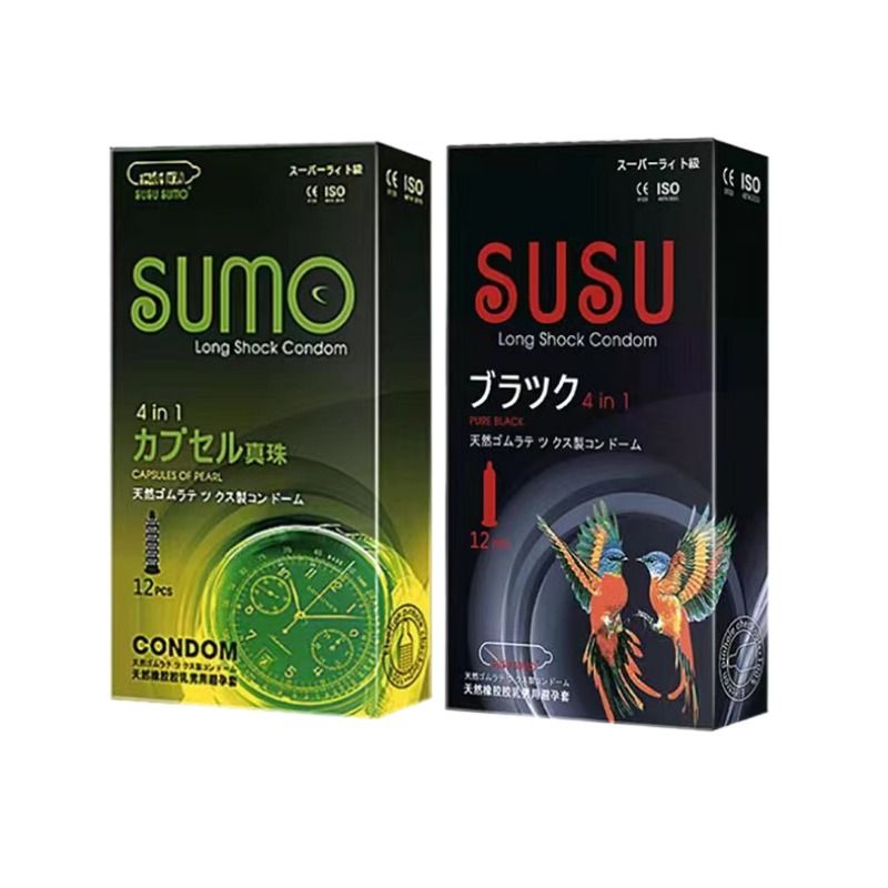 Japanese SUMO, SUSU Long Shock Condoms 12PCS,  4-in-1 Pleasure, Ultra-Thin & Warming Best Price in GH!"