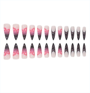 24PCS Full Cover decorated stick-on extension false nail artificial fingernails Nails Reusable False Nails Acrylic Artificial Nails
