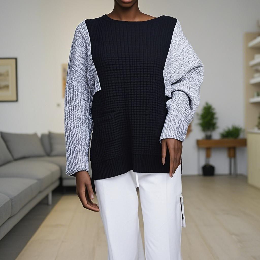 Wool knit Sweater Round Neck Women's Sweater