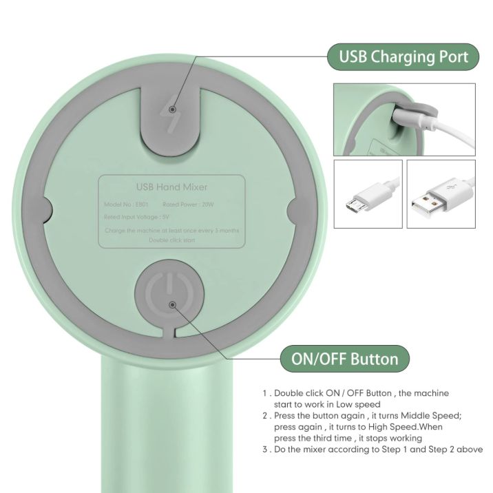 Electric Garlic Chopper, 3 in 1 Wireless Garlic Chopper Portable Hand Mixer USB Rechargeable, 3-Speed Adjustable Electric Whisk Cordless Handheld Mixer for Egg Beater, Baking & Cooking