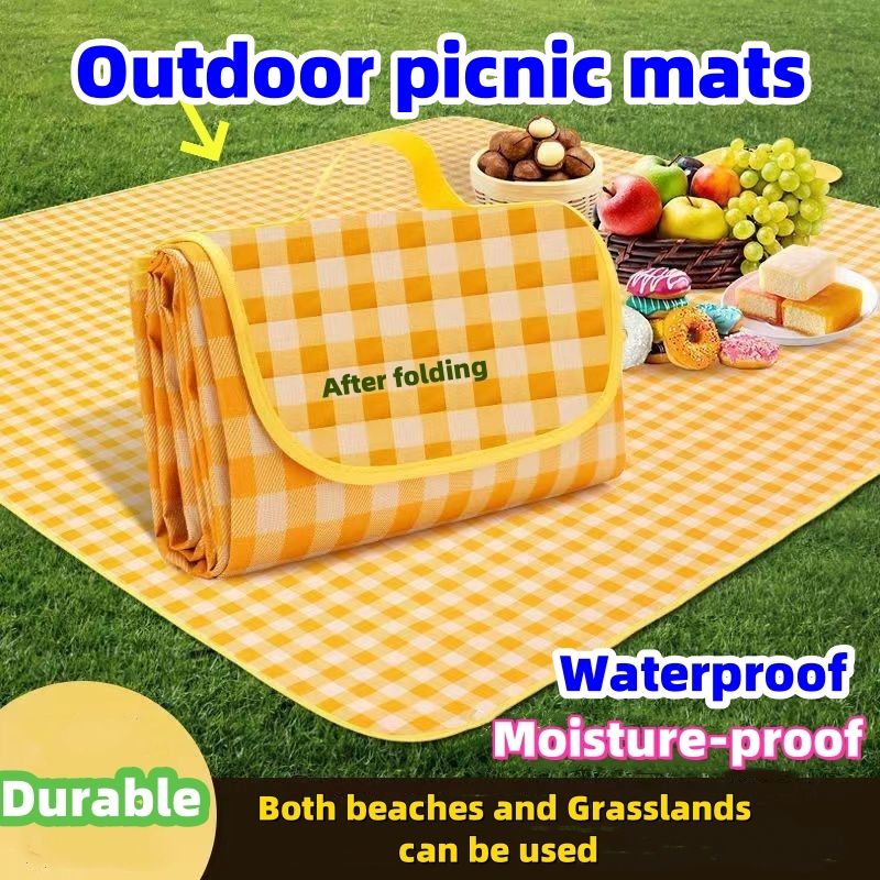 Thick colored film camping mat, outdoor picnic mat, picnic cloth mat, lawn mat, moisture-proof flooring, mattress CRRSHOP free shipping mats