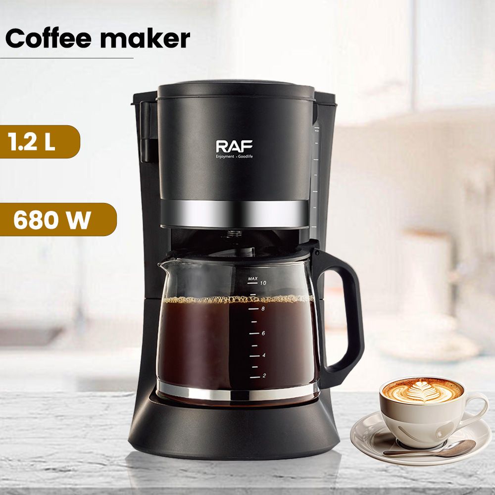Semi-automatic Drip Coffee Machine For Home, 1.2L Large Capacity Coffee Pot, Heat Preservation Design Compact Coffee Maker, Simple Operation Drip Type Coffee Brewer For Household Office Use