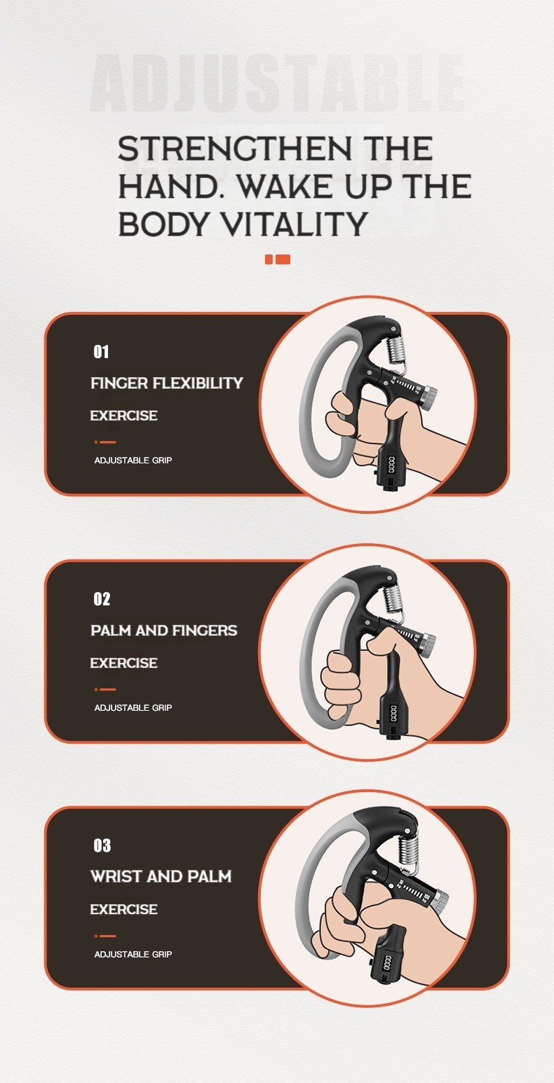 QC056 10-100Kg Adjustable Heavy Gripper Fitness Hand Exerciser Grip Wrist Training Increase Strength Spring Finger Pinch Expander Tool