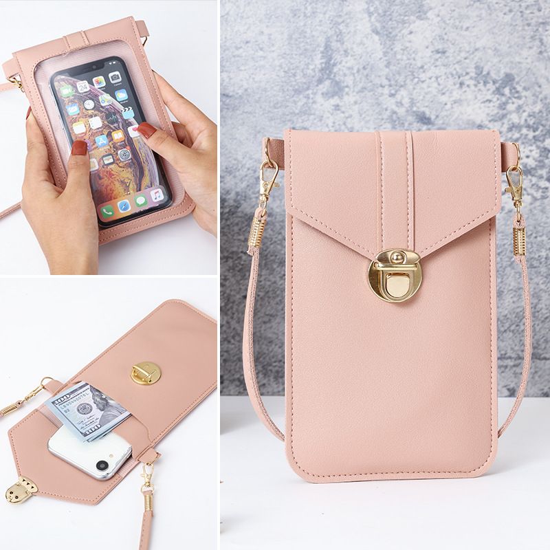 New Fashion Women's Touchscreen Phone Clutch, Multi-Functional Korean Style Simple Crossbody Bag for Daily Use
