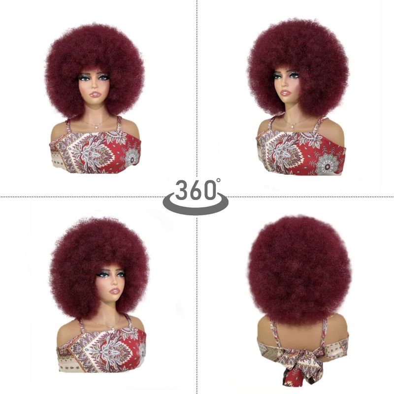European and American wigs, explosive hair, high-temperature silk, wig head covers, small fluffy short curly hair wigs