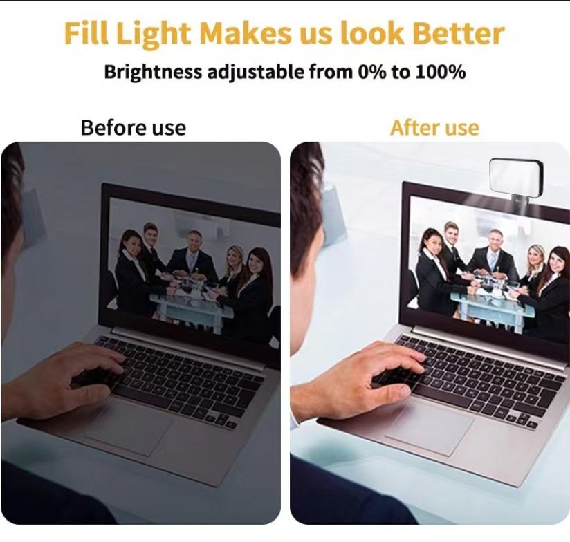Mobile phone, computer, tablet, video conference, fill light, live stream, selfie, photo clip, dual color warm light