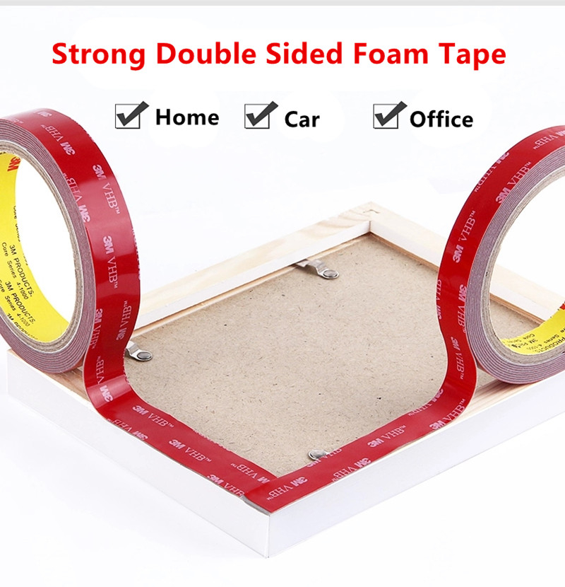 3M 3 Meter VHB Acrylic adhesive Double-sided FoamTape Strong Adhese Pad IP68 Waterproof Reuse Home Car Office Decor 6mm 8mm 10mm 12mm 15mm 20mm