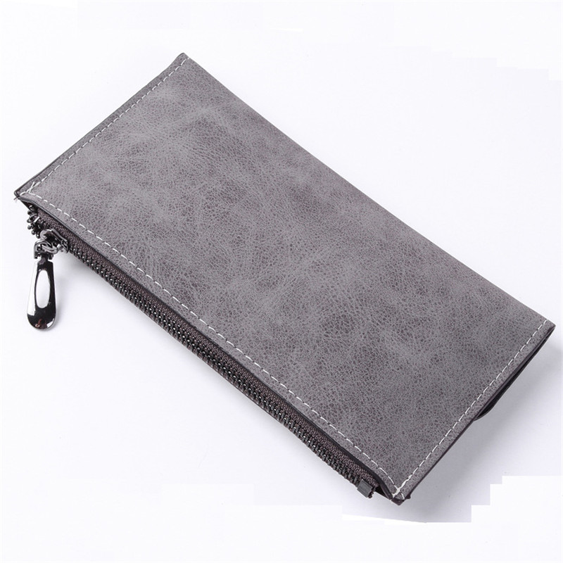 Matte Leather Women's Wallet Zipper Bag Vintage Female Wallet Purse Fashion Card Holder Phone Pocket Long Women Wallet