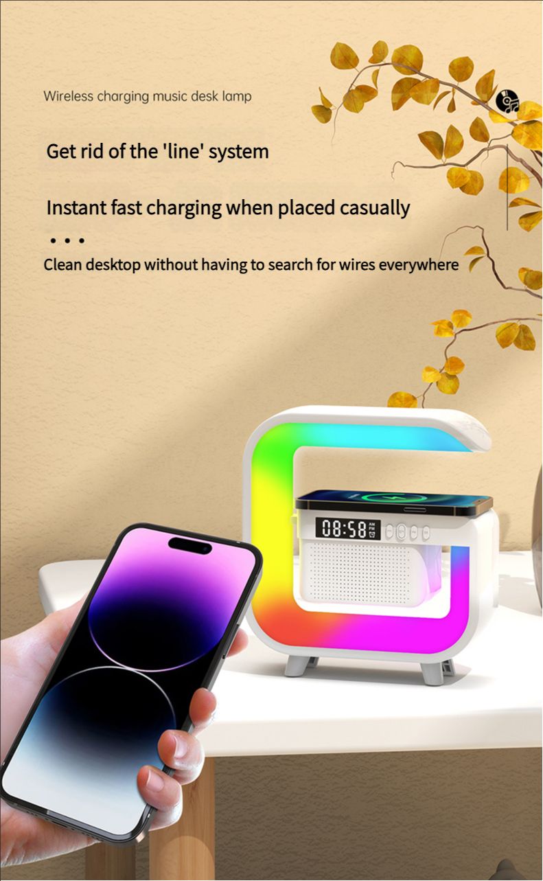 Cross border G2301 Bluetooth Speaker BT-3401 Atmosphere Light Wireless Charging Clock G63 Wireless Charger
