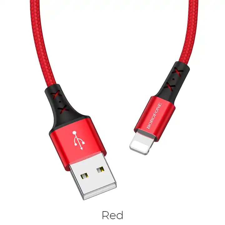 Nylon USB To iPhone Cord - 1m - Red