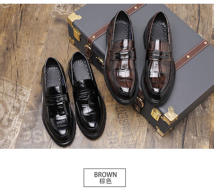 2025 Autumn/Winter new cross-border large-sized leather shoes, shiny loafers, business wedding leather shoes, men's shoe trend 48