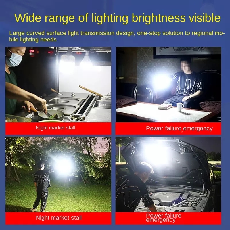 100W Waterproof Rechargeable LED Night Light Bulb Emergency Outdoor BBQ Hanging Lights