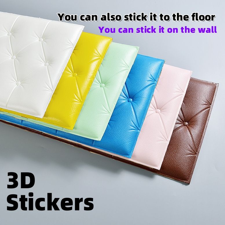 Moisture resistant wallpaper,70*35cm thickened bedside wall soft pack, bedside wall enclosure, wall stickers, backrest cushion, self-adhesive stickers ,Laying the floor