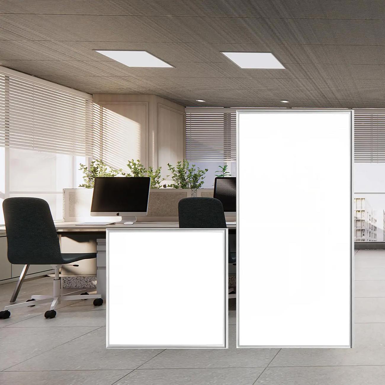 AUNONT Recessed Panel Aluminum Bucket Light Ceiling Flat Panel Light 300*600 Square LED Recessed Kitchen Light Bathroom Integrated Ceiling Light 300*300 Panel Light Ultra-thin Purification Light led Bucket Flat Panel Light Suitable for Kitchen Bathroom Office Balcony etc.