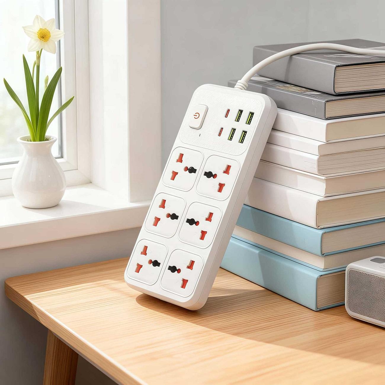 Bulk Supply White Multi-Function Universal Power Strip, Household & Commercial Extension Socket, Multi-Country Compatible Global General Power Strip