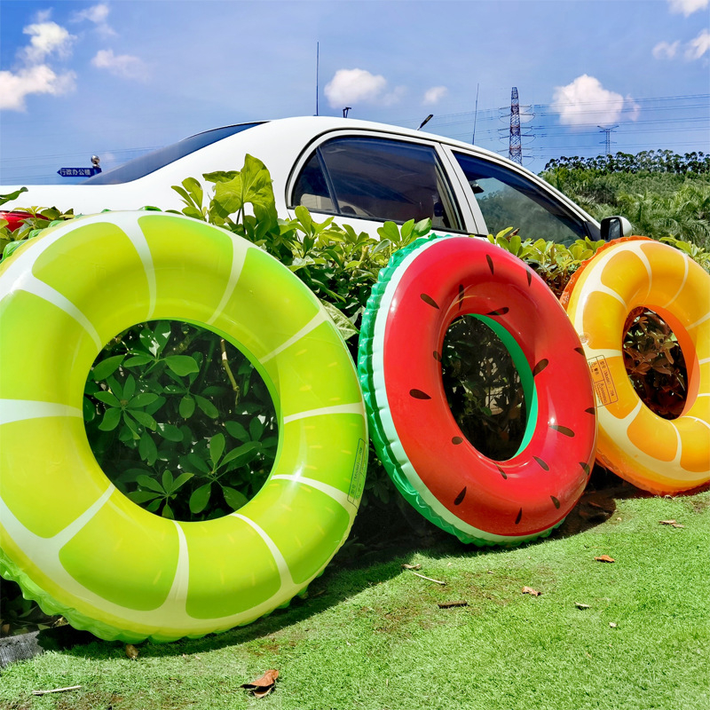 Hot Summer 50/60/70/80# Water Inflatable Floating Cartoon Watermelon PVC Rettungsring Children Adult Swim Ring