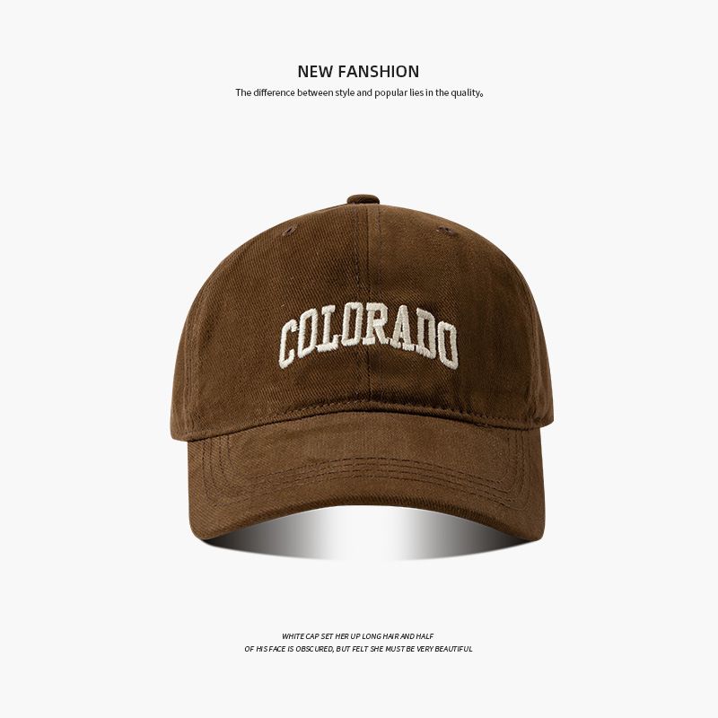 Fashion Letter Deep Crown Baseball Cap - Big Head Size Versatile Spring Autumn Hat