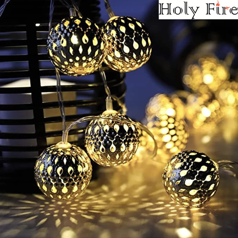 Holy Fire 10leds 1.5m Fairy Lights Moroccan Ball Strips Christmas Lights Battery-operated Garland Christmas Decoration Festoon led light
