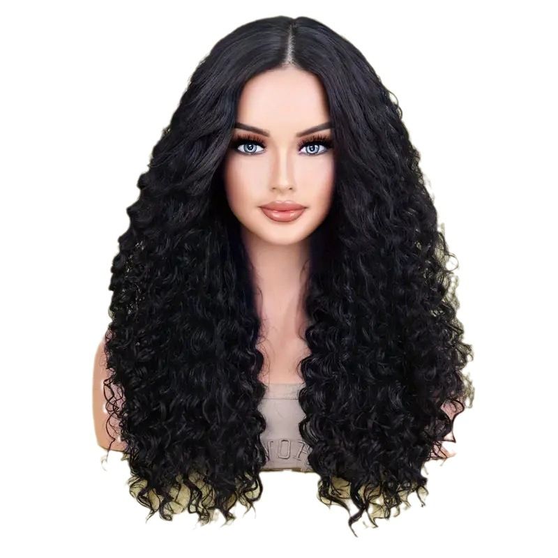 Europe and the United States fashion fluffy wig head cover Africa selling small winding tube explosive head long curly hair wig PY338