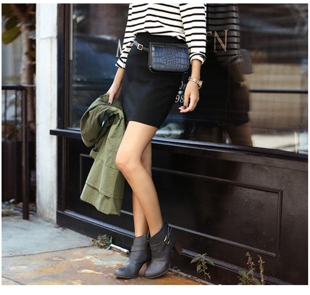 Vintage PU Leather Waist Bag Women Alligator Waist Pack Travel Belt Wallets Fanny Bags Ladies Fit 5.5 inches phones