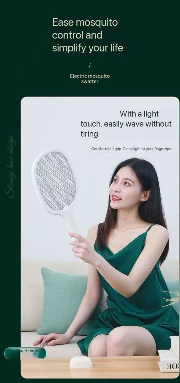 (Strong UV Mosquito Attracting Electric Swatter - Long Battery Life, Handheld & Standing)Mosquito Swatter