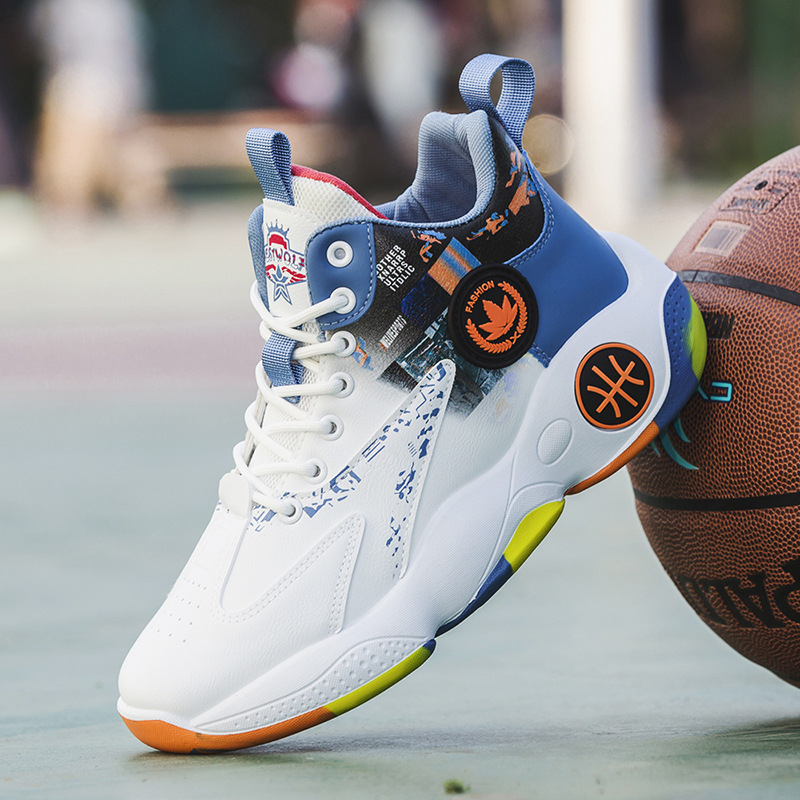 Men's Summer Breathable Graffiti Basketball Shoes Comfortable and Wearable Sports Casual Shoes