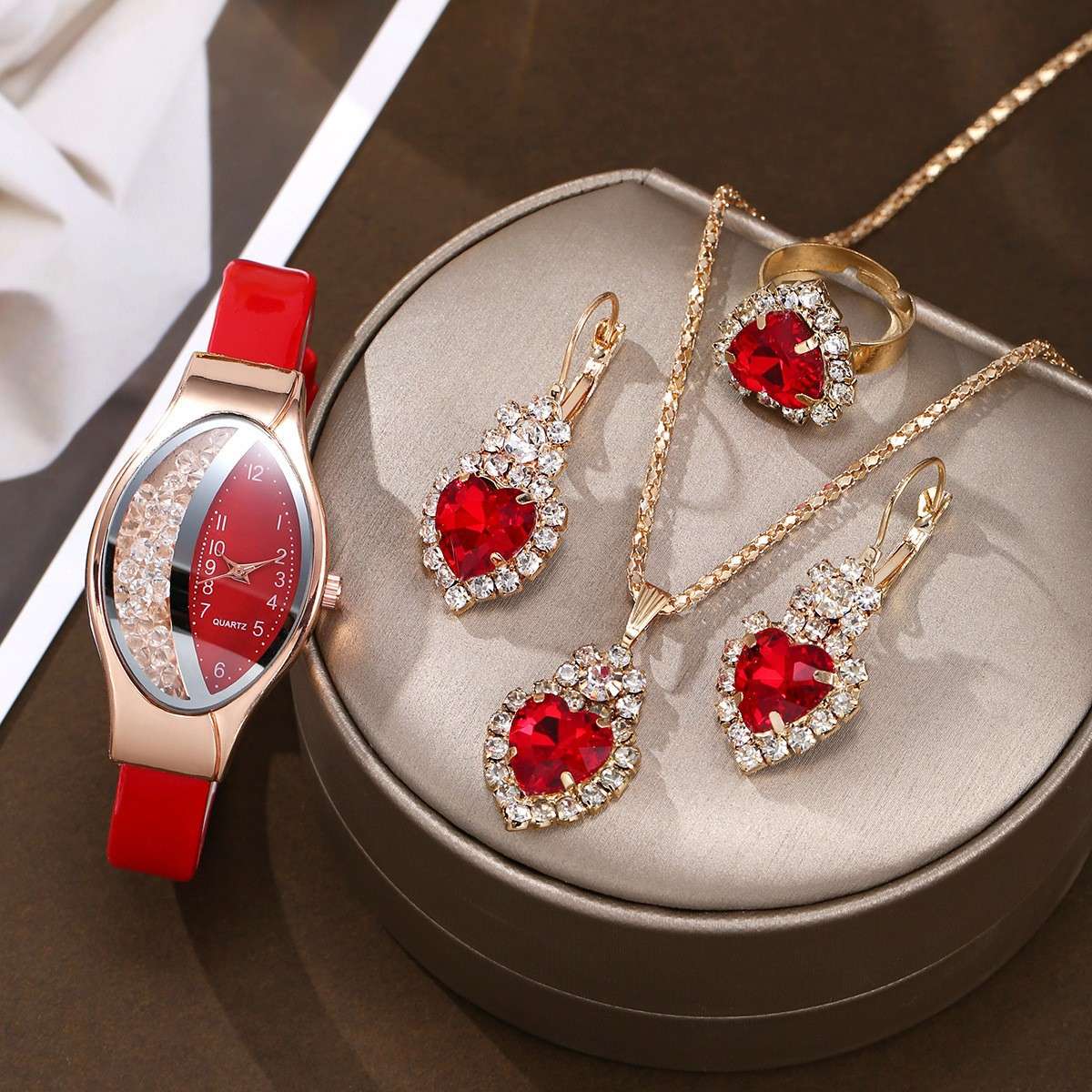 Fashion Women Oval Quicksand Watch Jewelry Set, Shiny Flowing Sand Dial Quartz Wristwatch, Premium Alloy Temperament Wrist Watch, Exquisite Luxury Jewelry Accessory Kit for Daily Wear, Dating, Party and Holiday Gifts