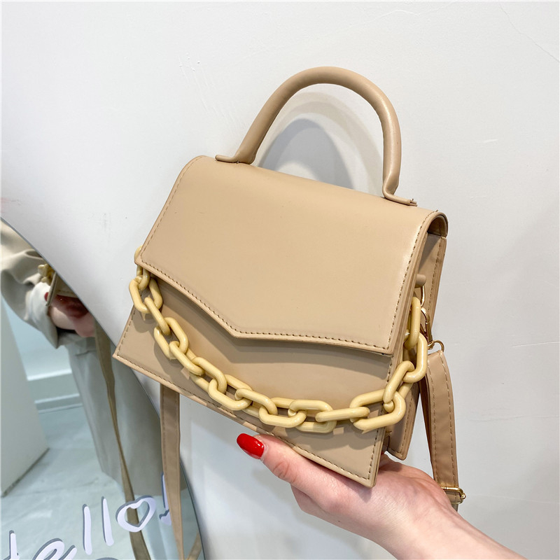 QS7001 Women's Winter New Simple Chain Small Square Bag Candy Color Handbag