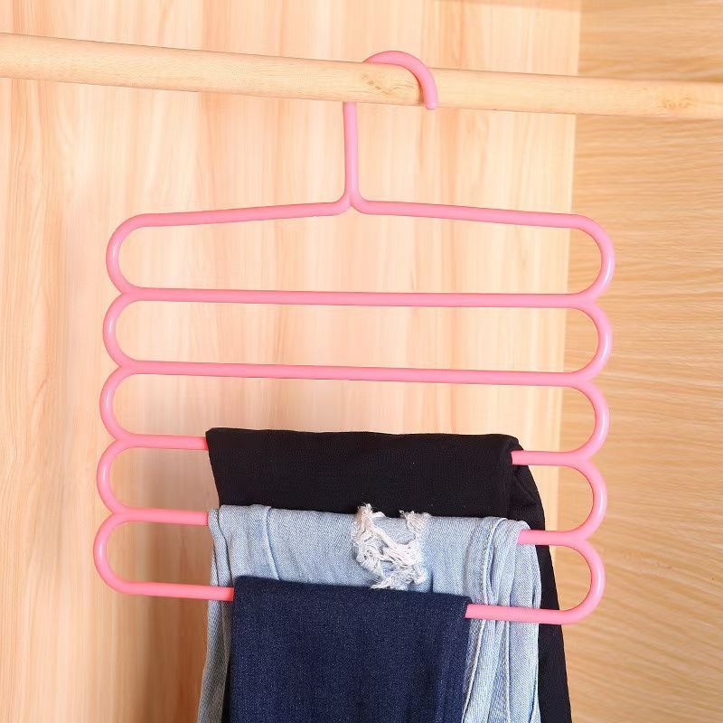 AUNONT Multifunctional magic S-shaped multi-layer pants rack, pants hanger, wardrobe storage rack, pants hanger, pants clip