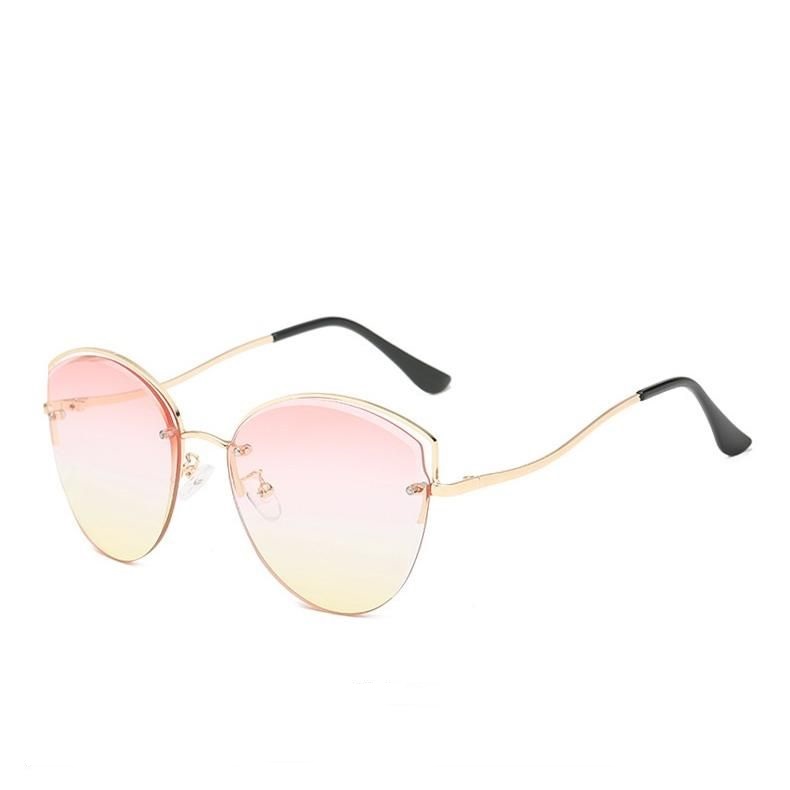Frameless trimming cat's Eye Sunglasses men's and women's fashion ocean Sunglasses

