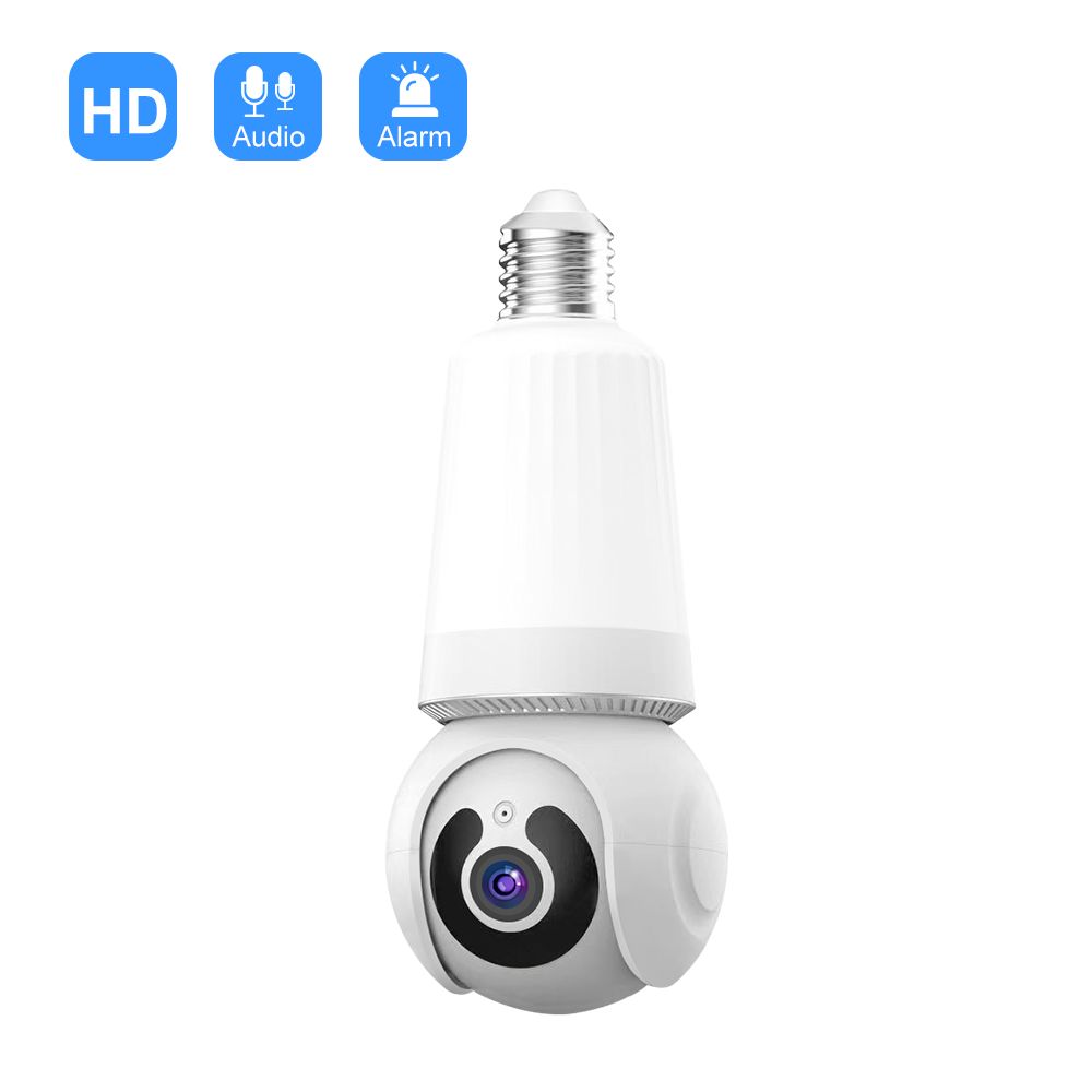 VRT-Q26-W-H Light Bulb Security Camera, 3MP Security Camera Wireless Outdoor with HD Color Night Vision 360 Motion Detection Light Socket Camera for E27 Socket