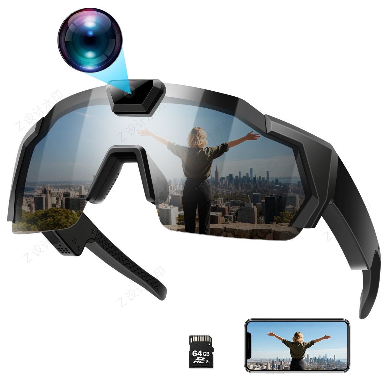 New Smart Camera Sunglasses HD Photo Video DV Sports Riding Intelligent Glasses Recorder