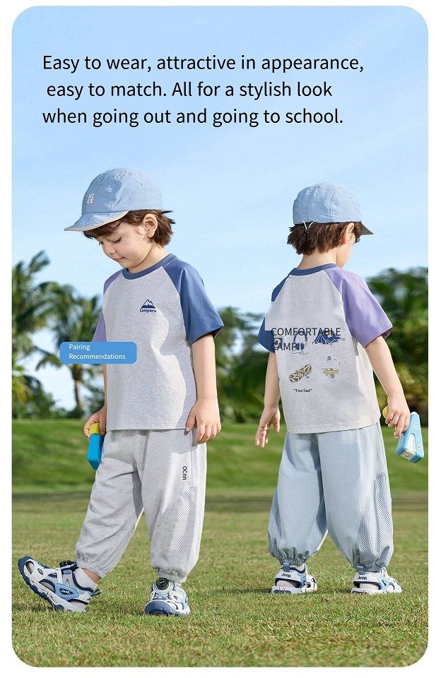 Kids Summer Cooling Pants, Anti-Mosquito Breathable Trousers with Mesh Sides, Quick Dry UPF Protection Casual Pants for Boys Girls, Sizes 90-140cm, Single Pack, Lightweight Outdoor Sportswear
