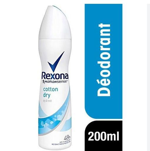Rexona Desodorante En Spray Cotton Dry MotionSense, Rexona. 200 ml (6.76 fl oz)
