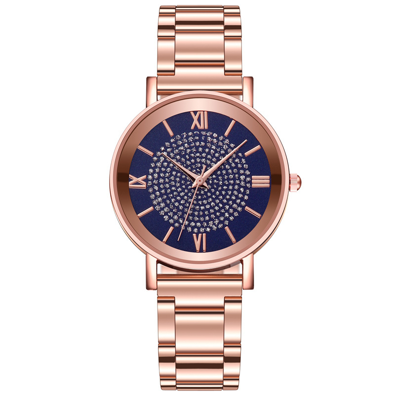 Ladies Watch Rose Gold Luxury Diamond Magnetic Bracklet Wristwatch for Women