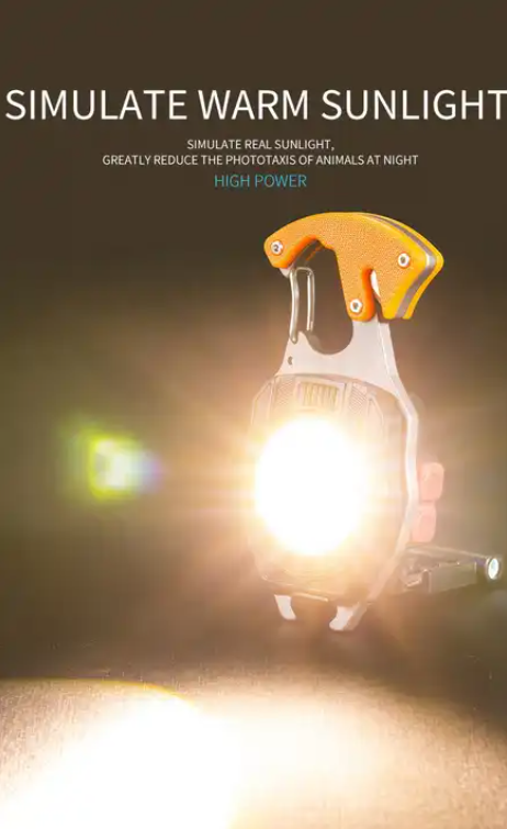 Mini LED keychain flashlight，Portable Mini COB LED Keychain Flashlight 500 Lumen LED with Bottle Opener and safety hammer
