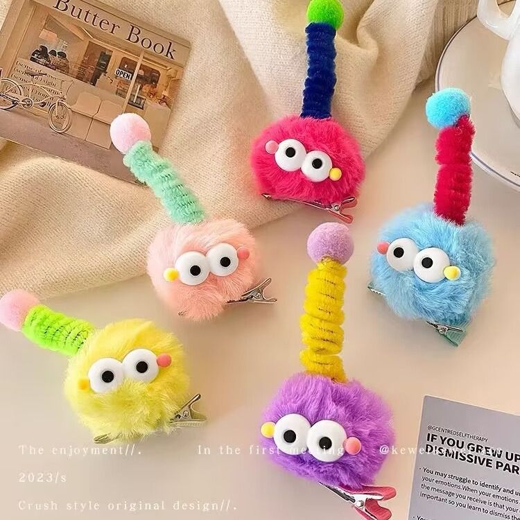 cgcdbg Women's Cartoon Coal Ball Hair Clip Cute Twist Stick Hair Clip
