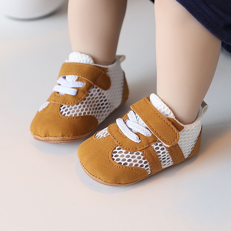 Newborn Infant Pre‑Walker Shoes, Breathable Single Mesh Non‑Slip Soft Sole Crib Shoes, Anti‑Drop Hook‑Loop Casual Sneakers for Baby Boys Girls 0‑1 Year Old Indoor Daily Wear