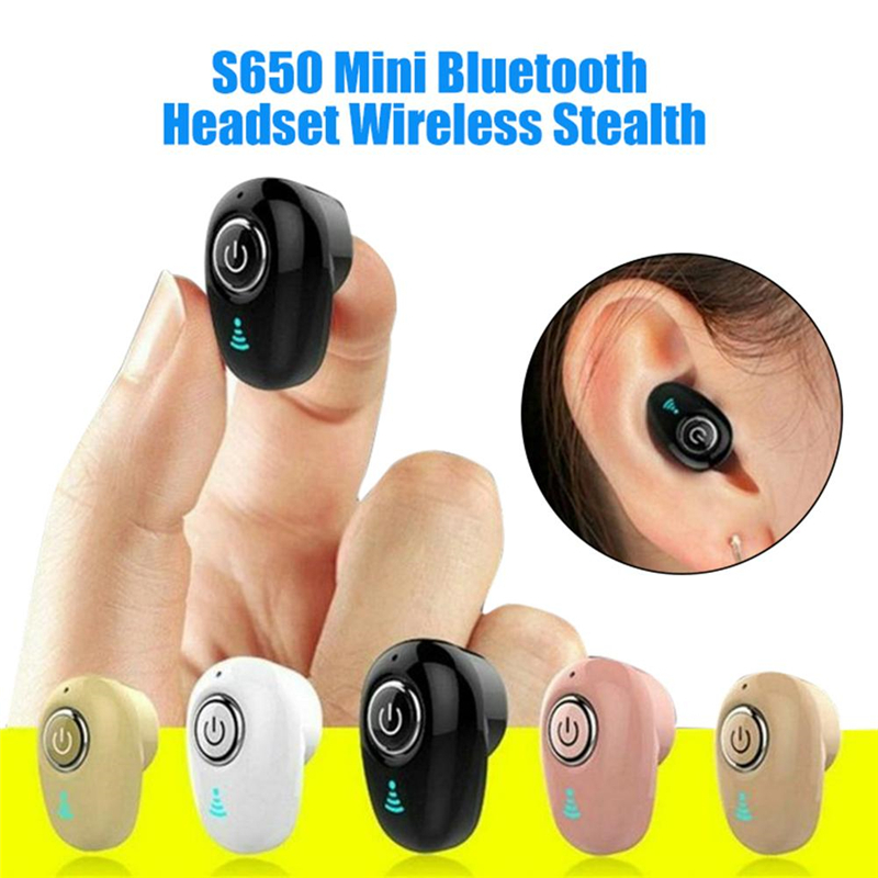 Stereo Earphone Headset Mini S650 Bluetooth Wireless In-Ear Invisible Earbuds Handsfree with Mic