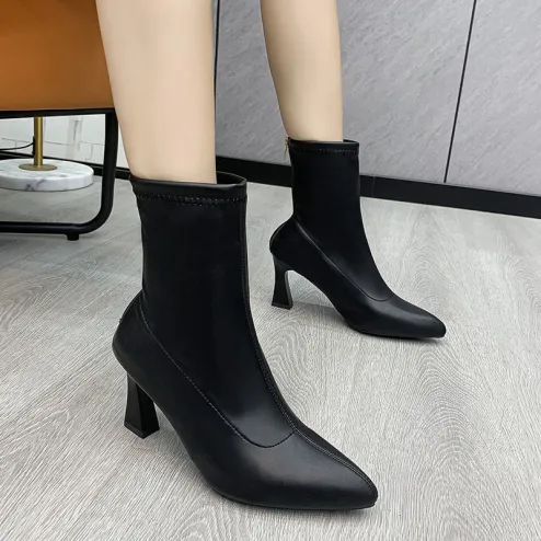 Boots heels korean on sale style