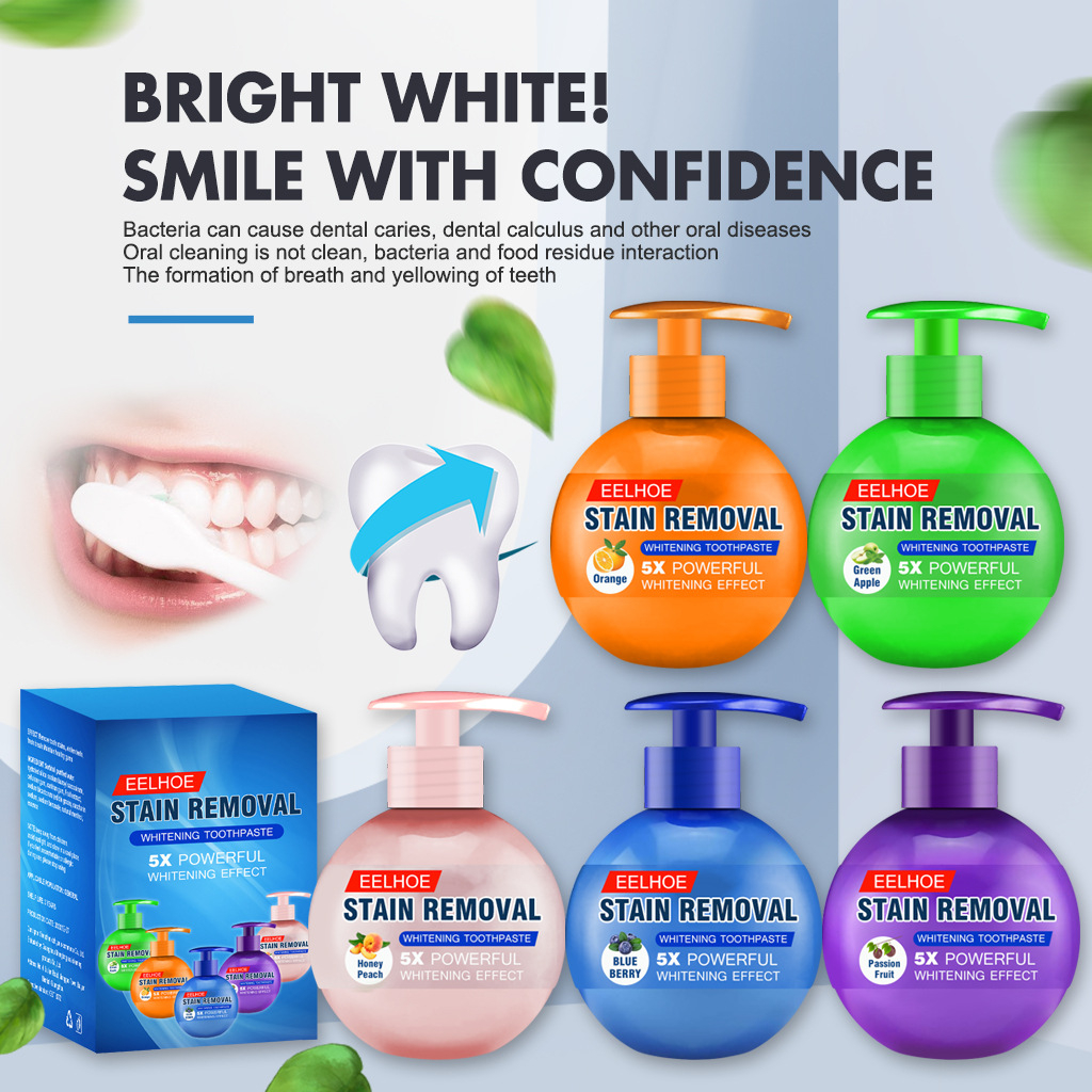 Intensive Stain Removal Gel Toothpaste, 220ml Fresh Breath Oral Care Fight Bleeding Gums, More Hygienic and Durable Pump Design Toothpaste