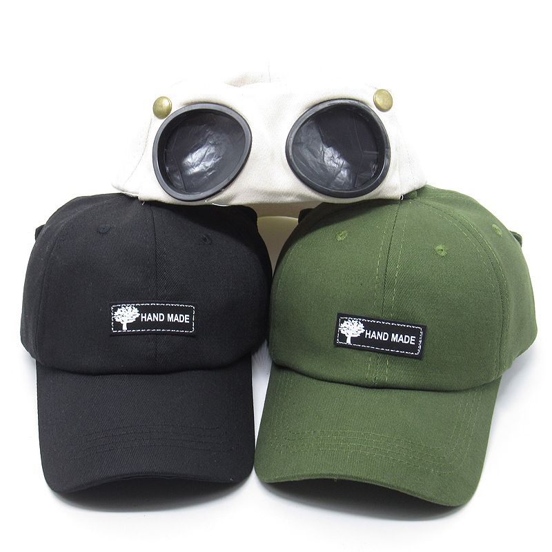 yj222 Unisex Fashion Sports Cap Glasses Aviator Baseball Cap Sunshade Pilot Sunglasses Hat