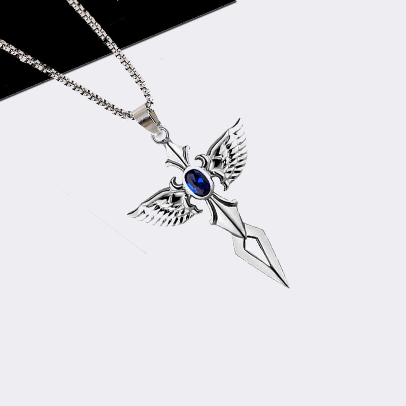 Stainless steel cross pendant necklace free shipping men boy Hip hop necklace02 #   pendant+chain