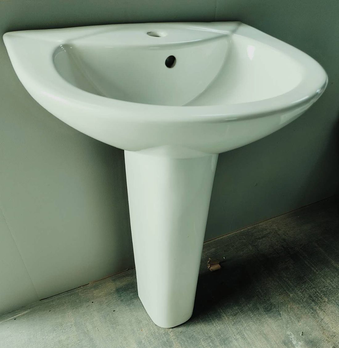 Ceramic Bathroom Pedestal Sink, Floor Standing Sink, Bathroom Column Basin Vanity Vessel Sink Outdoor Courtyard Washbasin