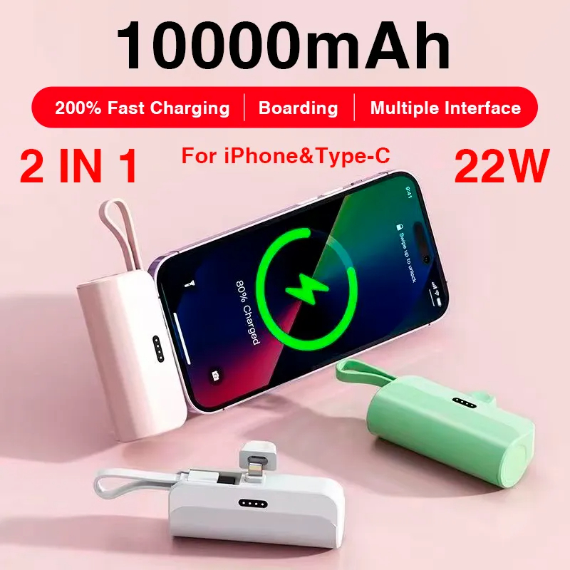DX121 5000mAh Mini Portable Power Bank External Battery Plug Play Power Bank Type C Fast Effective Charger For iPhone Samsung Huawei